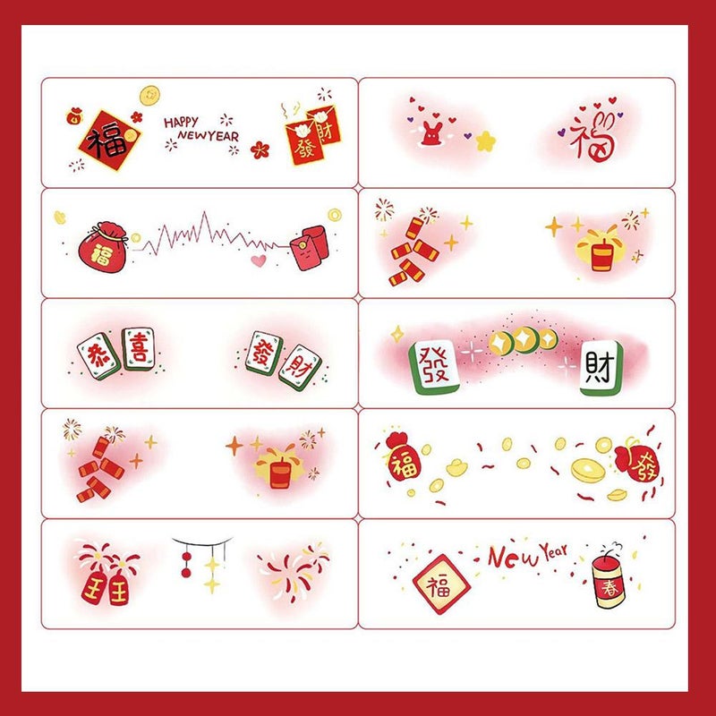 2026 Cute Girls' Face Makeup, New Year's Eve Atmosphere Creative Face Stickers, Heart Blush, Washable Makeup Stickers, Temporary Stickers, 10 sheets/set